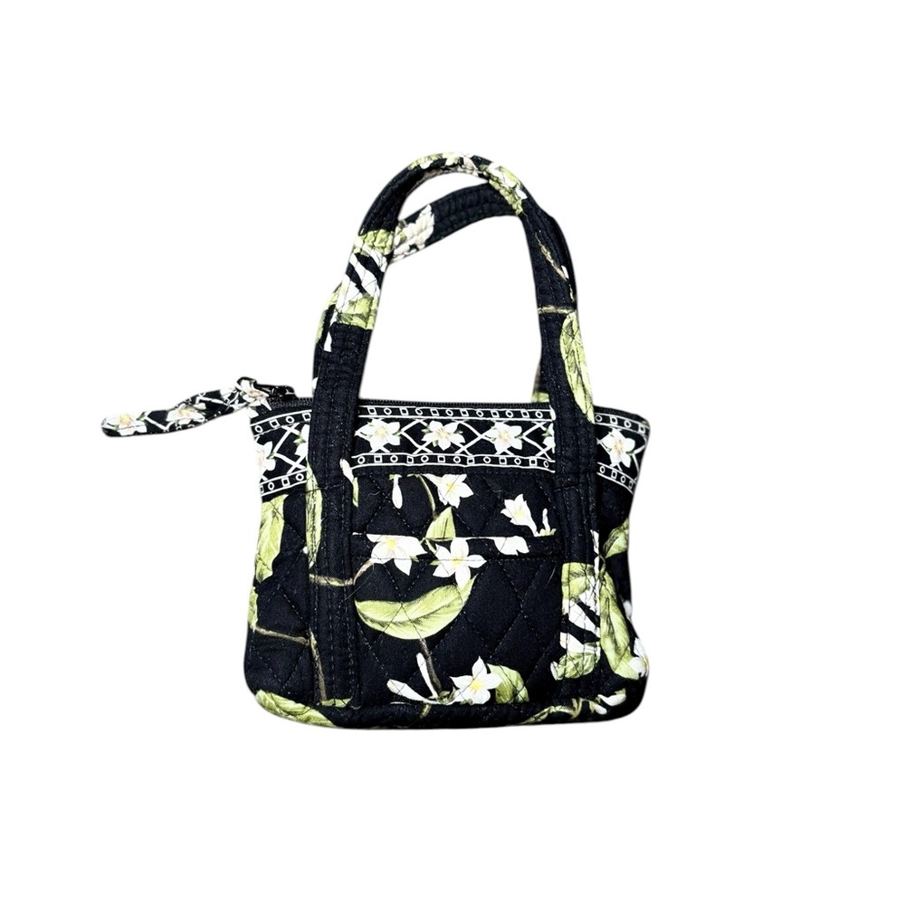 Vera Bradly Women’s Mini Black Floral Quilted Purse